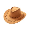 thumbnail image 4 of Suede Cowboy Hat Western Style Stylish Versatile with Three Eyelets on Each Side Orange, 4 of 8