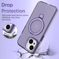 thumbnail image 4 of Magnetic for iPhone 14 Plus Case with Stand[Compatible with MagSafe]，Shockproof Magnetic Kickstand Slim Translucent Cover for iPhone 14 Plus Case with Ring Stand,Purple, 4 of 12