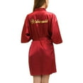 thumbnail image 6 of SELONE Bridal Robe for Wedding Day Short Length Lightweight Solid 3/4 Sleeve Pajamas L Red, 6 of 6