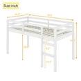 thumbnail image 3 of Sesslife Twin Loft Bed with Ladder, Solid Wood Bed Frame with Strong Wood Slats Support, Large Under Bed Storage, Low Loft Bed with Long Safety Guardrail for Boys Girls, No Box Spring Needed, White, 3 of 6