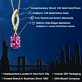 thumbnail image 2 of Gem Stone King 14K Yellow Gold Pink Created Sapphire and Lab Grown Diamond Pendant Necklace for Women | 1.68 Cttw | Gemstone September Birthstone | Oval 8X6MM | With 18 inch Chain, 2 of 6
