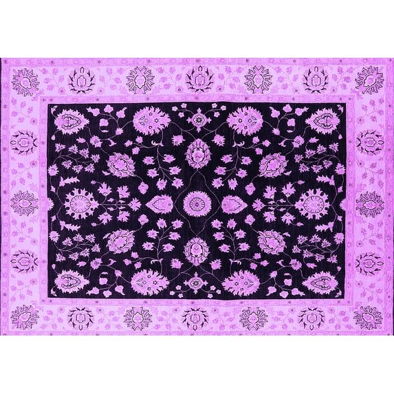 Ahgly Company Indoor Rectangle Oriental Purple Traditional Area Rugs, 6' x 9'