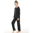 thumbnail image 5 of LUOGENLI Pajamas Girls Christmas Pajamas Size 14-16 Black Unisex Toddler Pajama Set Long Sleeve & Pants Comfortable Fabric Button up Collar Loose Fit Homewear Black 8-9 Years, 5 of 6
