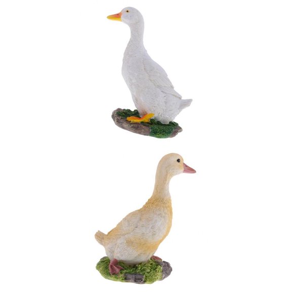 Almencla 2Pc Craft Miniature Woodland Animal Fairy Garden Mini Forest Resin StatueA+B