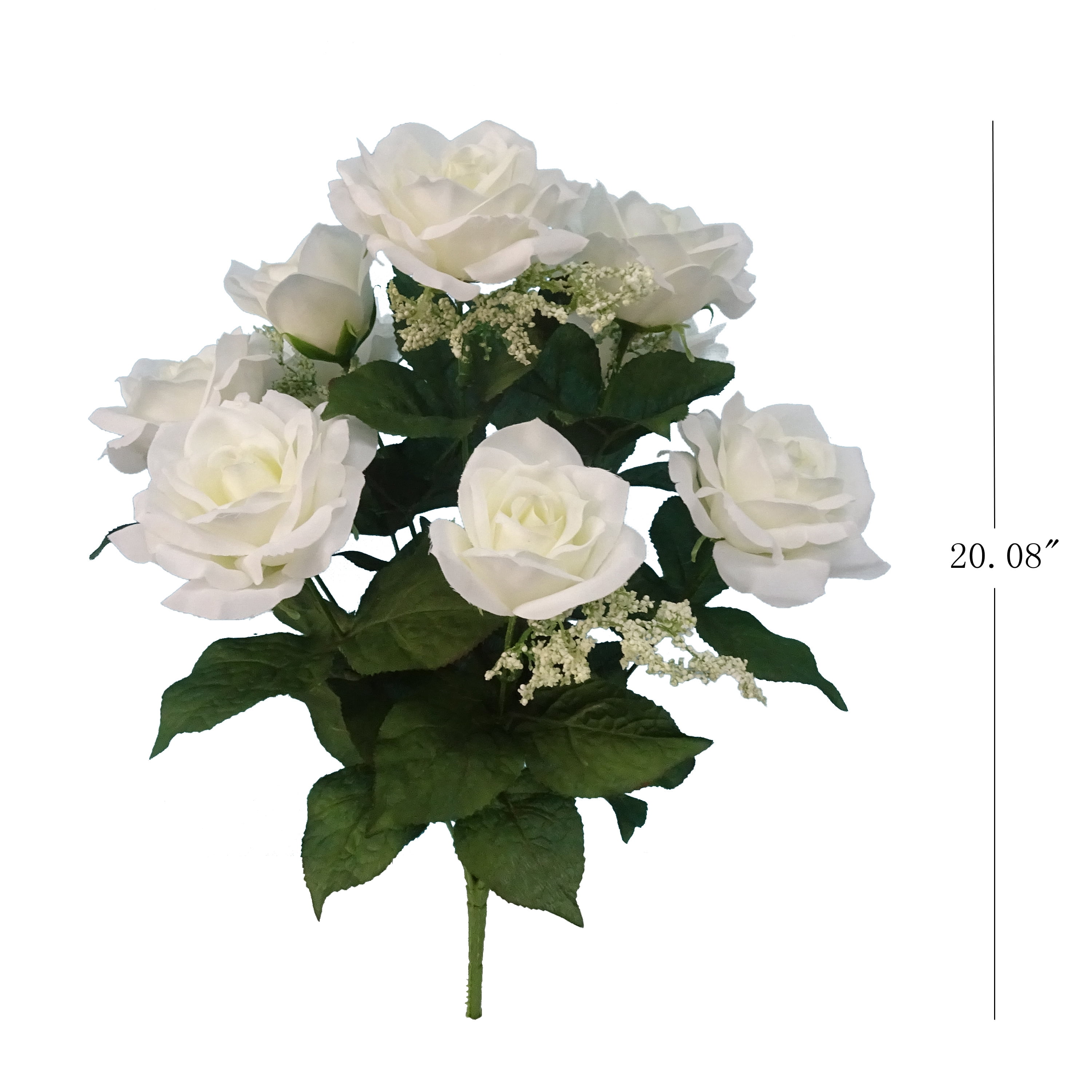 Mainstays 20” Artificial Silk White Rose Bouquet