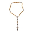 thumbnail image 1 of Rosario de amuleto de madera, collar de cuentas de rosarios hechos a mano con cruz para decoración del hogar y el coche, 1 of 5