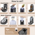 thumbnail image 3 of 2 Pack Cat Automatic Feeder and Water Dispenser with Stainless Steel Bowl Carbon Grey, 3 of 8