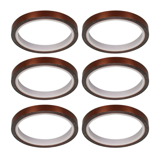 Emoshayoga Tape de Transferencia de Calor Cinta de Calor, 6pcs Tape de Transferencia de Calor Resistente al Calor, Tape de Sublimación Poliimida, Libre de Residuos, para Camisetas Tazas
