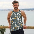 thumbnail image 5 of Rocae Flowers and Bee for Men's Workout Tank Top Men's Running Tank Top Dry Fit Athletic Workout Tank TopsMedium, 5 of 9