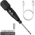 thumbnail image 1 of Precision screwdriver set, USB rechargeable cordless screwdriver with LED light, 9 screwdriver bits, automatic and manual modes, portable repair tools, 1 of 5