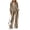 Brown Zebra Stripe, variant on Navy Polka Dot 2 Piece Outfits for Women Half Zip Pullover Wide Leg Pants with Pockets Fall Winter Tracksuit Cozy Loungewear Casual Travel Vacation Clothing, S