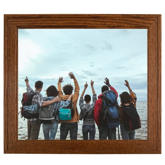 ArtToFrames 20x20" Walnut Picture Frame, Brown Wood Poster Frame, with Regular Acrylic and Foam Backing 3/16 inch (FBPL-4105)