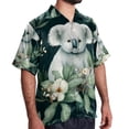 thumbnail image 2 of Koala Men's Short Sleeve Beach Shirts Hawaiian Button Down Casual Summer Printed Unisex Top, 2 of 6
