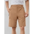 thumbnail image 2 of Demotime Mens Hiking Cargo Shorts with 5 Zipper Pockets Quick-Dry Lightweight Golf Casual Shorts Dark Khaki S, 2 of 7