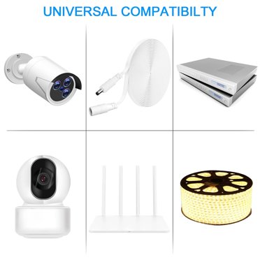 CCTV 5m 16.4ft  2.1x5.5mm Dc 12v Power Extension Cable For CCTV Security Cameras Ip Camera Dvr Standalone 1 Pack