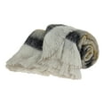 thumbnail image 2 of Parkland Collection Sadie 67x52" Striped Wool & Fabric Throw Blanket in Beige, 2 of 5