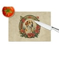 thumbnail image 4 of Carolines Treasures DAC2358LCB 15 x 12 in. Unisex English Foxhound Christmas Flowers Glass Cutting Board, 4 of 5