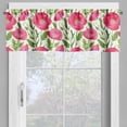 thumbnail image 4 of Ambesonne Poppy Flower Valance & Curtain, Leaves Petals Romance, 55"x36", Green Pink Cream, 4 of 6