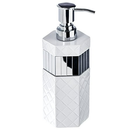 Quilted Mirror Hand Soap Dispenser 3a X 3a X 7 9a Countertop Decorative Lotion Pump Durable Metal Pump Resin Sink Shower Dispensers For