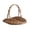 9.1x9.1in, variant on Wicker Gathering Basket with Handle,Hand-Woven Rattan Basket Candy Basket,Wedding Flower Girl Basket with Handle,Garden Storage Home Decor Kilougeis