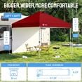 thumbnail image 4 of CROWN SHADES 10'x10' Instant Canopy Tent with 1 Sidewall with One Push Setup Sun Shelter for Events Parties Red, 4 of 9