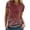 Red, variant on Womens Summer Tops Pleated Round Neck Short Sleeve Shirts Daily Wear Blouse for Women