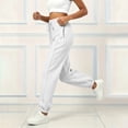 thumbnail image 4 of Karymi Pants for Women Vertical Seam Jogger Sweatpants, Adjustable Drawstring Elastic Waist, Side Pockets, Elastic Ankle Cuffs Loose Fit Solid Trousers, 4 of 6