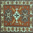 thumbnail image 1 of Ahgly Company Indoor Square Geometric Light Blue Traditional Area Rugs, 3' Square, 1 of 4