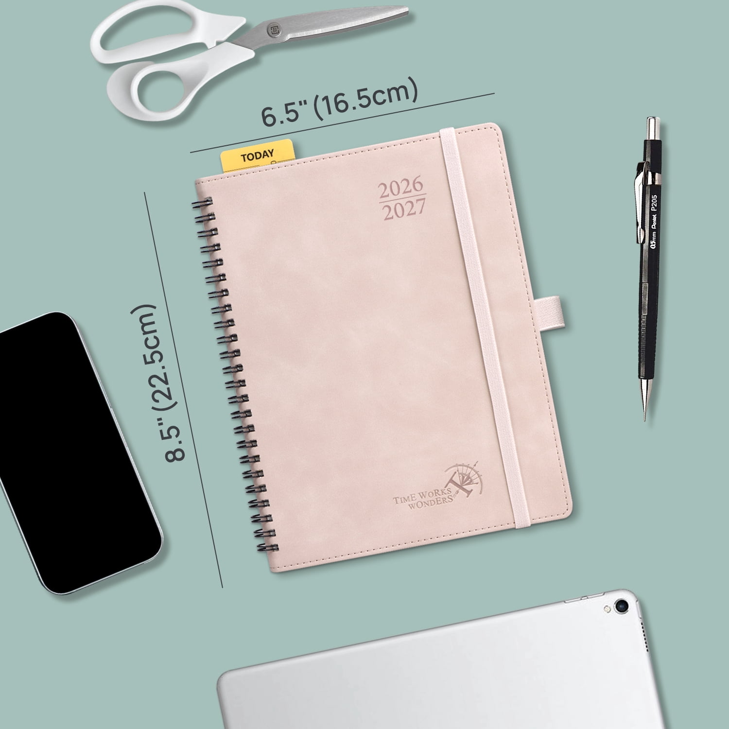 POPRUN Planner 2026-2027, Weekly and Monthly Academic Planner Calendar Notebook, Jul.26-Jun.27, 6.5" x 8.5", Inner Pocket, Monthly Tabs, Spiral Leather Cover - Brown
