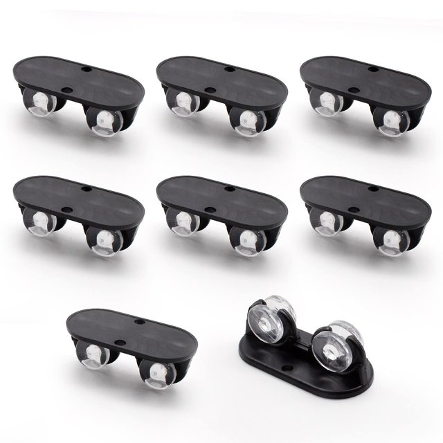8 piezas de ruedas peque?as para muebles, la polea de caja de almacenamiento negra, con cinta adhesiva de doble cara, mini polea adhesiva, utilizada para cubos de basura, cubo de almacenamiento