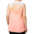 thumbnail image 2 of Material Girl Womens Plus Gym Vibes Open Back Slogan Tank Top Orange 1X, 2 of 2