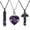 Purple Stone, variant on Personlized 3 Pcs Urn Necklace for Ashes Bulk Cremation Birthstone Cross Heart Cubic Jewelry Stainless Steel Memorial Locket for Men Women