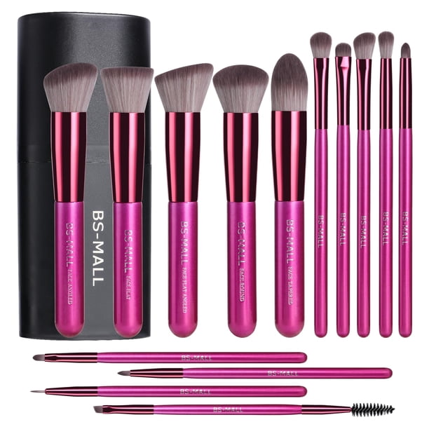 Set de brochas de maquillaje BS-MALL, 14 unidades, fibra sintética con esponja