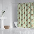 thumbnail image 2 of Green Highland Cow Flower Pattern Shower Curtain 84"x72" ,Bathroom Decorative Shower Curtains Set with 12 Hooks,Modern Waterproof Washable Shower Curtain, 2 of 6