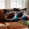 thumbnail image 3 of Sport Football Throw Pillow Cover with Fire Cotton Linen Cushion Cover Throw Pillow Case with Invisible Zipper for Couch Sofa Bed Chair Car 26x26 Inch, 3 of 9