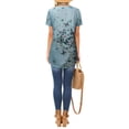 thumbnail image 5 of QAFOPEH Womens Clothes Butterfly Print Blouses Short Sleeve Shirts Extra Tunic Top, 5 of 6