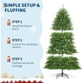 thumbnail image 5 of Senfot 7.5FT Prelit Artificial Christmas Tree with 600 Lights, Foldable Stand, On/Off Foot Pedal, Easy Assembly, Christmas Holiday Decoration for Home, Party, Office, Green, 5 of 8
