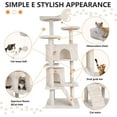 thumbnail image 7 of BestPet 54in Kitten Activity House with Cat Scratching Posts Stand House Cat Condo with Funny Toys Beige, 7 of 7