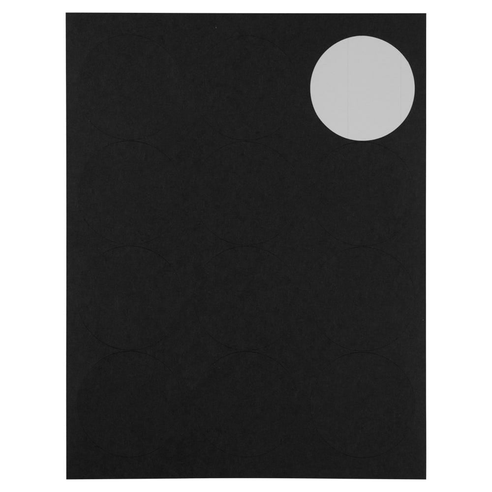 JAM Paper Circle Label Sticker Seals, 2.5 inch Diameter, Black, 120 Round Labels/Pack