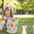 thumbnail image 4 of Easter Basket Children Personalized Woven Rope Easter Basket Empty With Rabbit Ears And Handles, 4 of 6