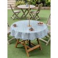 thumbnail image 4 of Outdoor Tablecloth with Umbrella Hole for Patio/Picnic/Party/Camping, Misty Blue Rustic Waterproof Table Cloth Round Cover Washable, Vintage Farmhouse Blue Solid Color (Dia 60"), 4 of 9