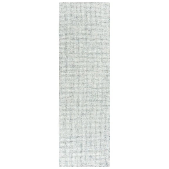 Alora Decor London 2'6" x 10' Solid Blue/Gray/Rust/Blue Hand-Tufted Area Rug