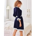 thumbnail image 5 of Ekouaer Robes for Women Knee Length Bathrobe Lightweight Kimono Robe 3/4 Sleeve Sleepwear with Pockets, 5 of 6