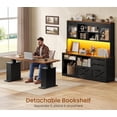 thumbnail image 4 of 69" Farmhouse L Shaped Standing Desk with 4 Drawers and Detachable Bookshelf, Height Adjustable Computer Desk for Home Office, 4 of 8