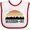 White and Red, variant on Inktastic Madison Wisconsin Skyline Retro Sunset Boys or Girls Baby Bib