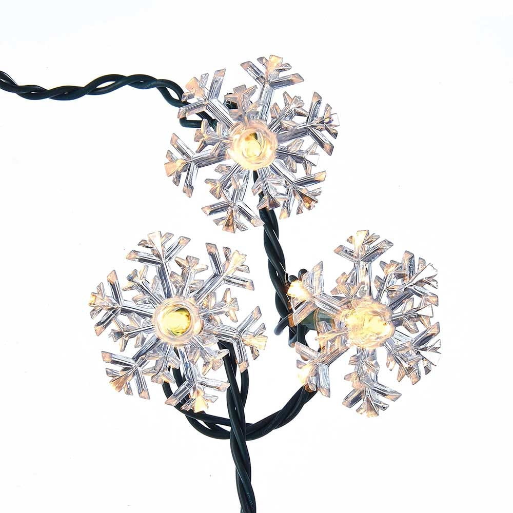 Kurt Adler 35-Light Indoor/Outdoor Double-Layer Snowflake Reflector String Lights – UL-Listed Holiday Décor