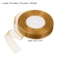 thumbnail image 2 of Unique Bargains 2cm 50 Yard Sheer Organza Ribbon Chiffon Fabric Gift Wrapping, Brown 4 Pack, 2 of 6