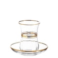 thumbnail image 2 of LAV Turkish Tea Cups and Saucers Set of 12 - Tea Glasses Set with Gold Rims, 2 of 5