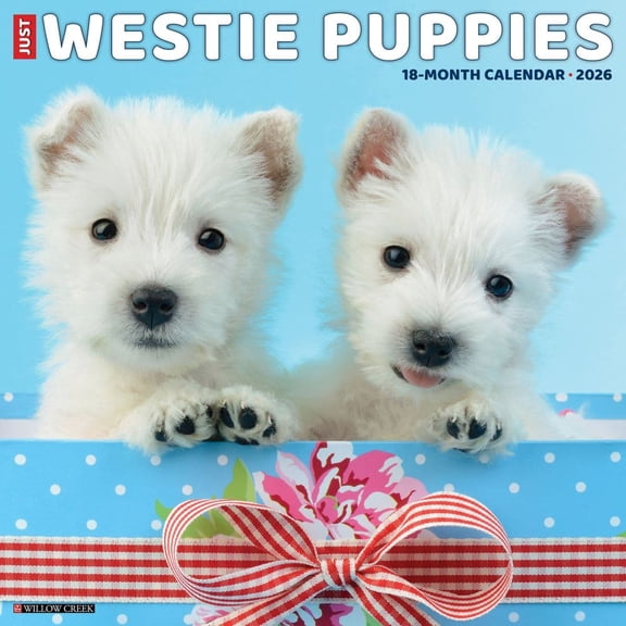 Willow Creek Press, Just Westie Puppies 2026 Wall Calendar, 12'' X 12'', 18-Month Calendar with Stapled Binding