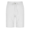 thumbnail image 3 of Men's Cotton Linen Shorts Elastic Waist Straight Leg Drawstring Sports Summer Trendy Pants Knee Length Shorts White 3XL, 3 of 7